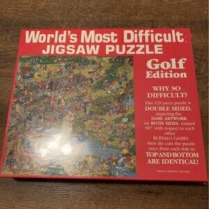 World's Most Difficult Jigsaw Puzzle Golf Edition 529 Pcs Double Sided Buffalo
